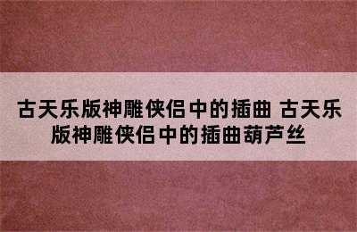 古天乐版神雕侠侣中的插曲 古天乐版神雕侠侣中的插曲葫芦丝